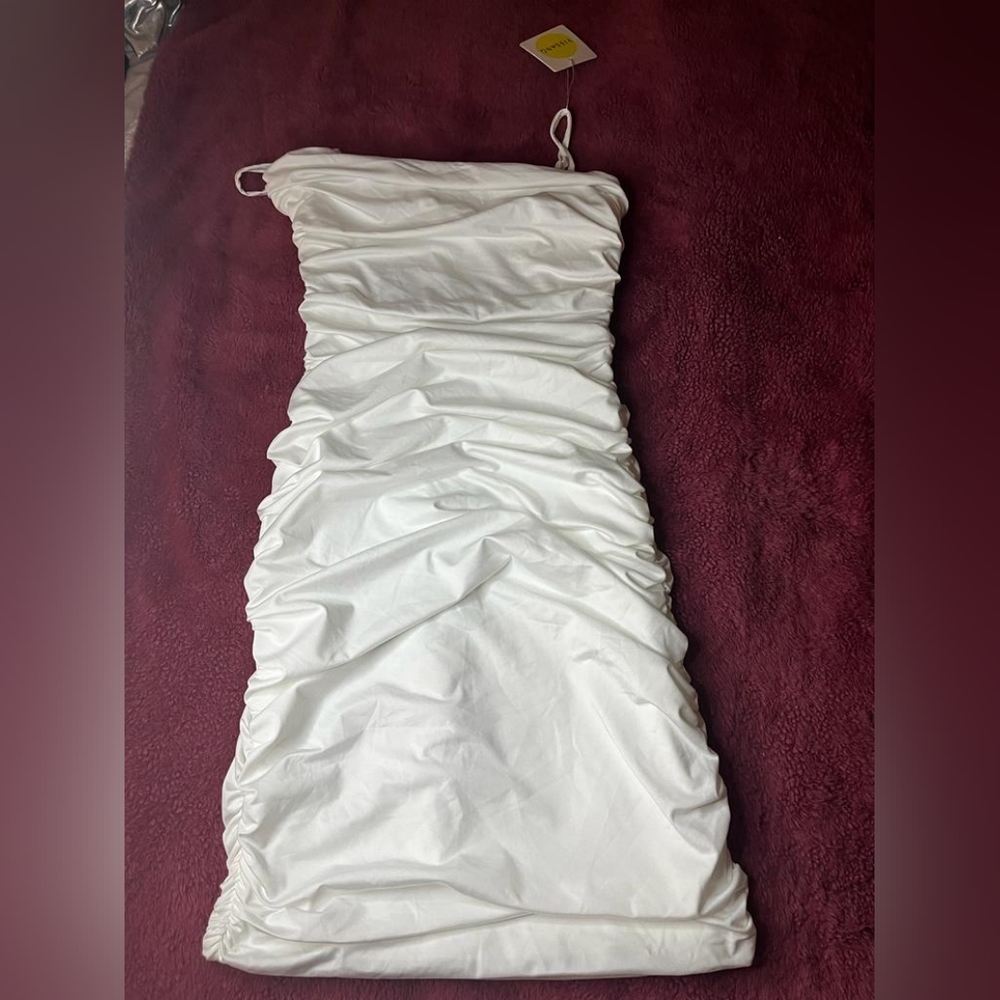 White Ruched dress